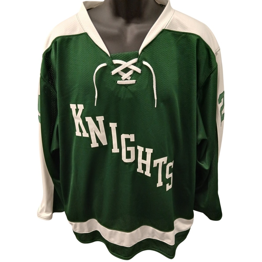 Powers Mfg Forest Green Knights Hockey Jersey PH502JM Lace Up Mens Large New